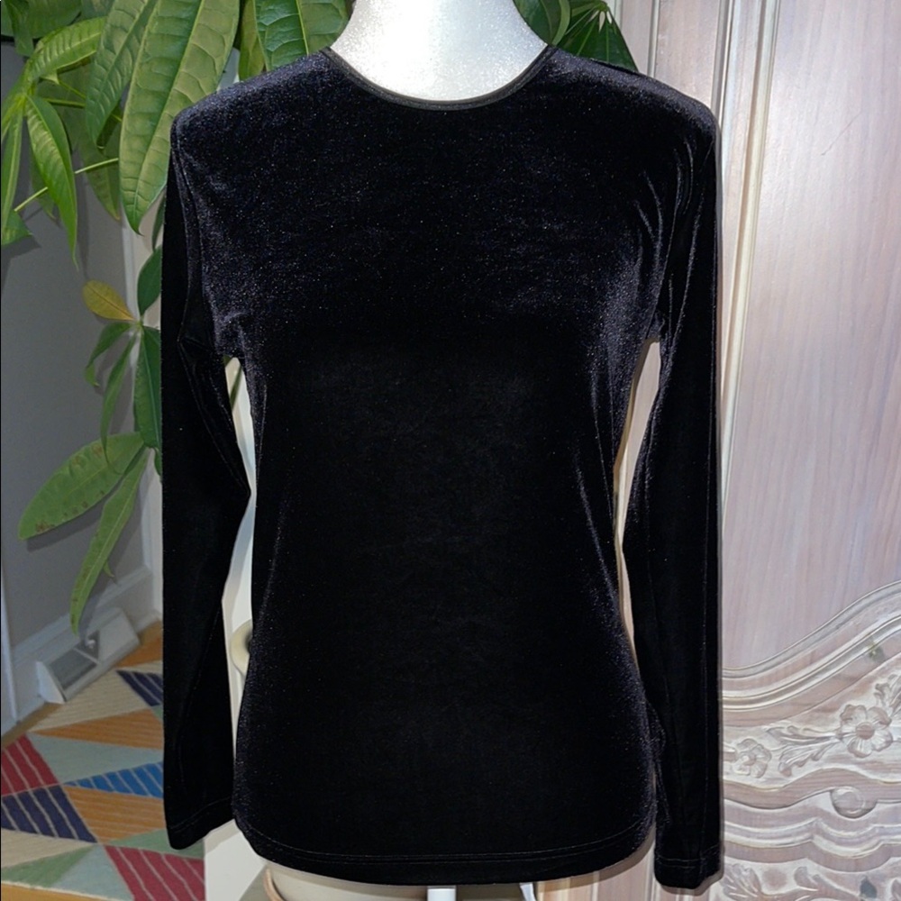 Laura Ashley Black Velvet Top